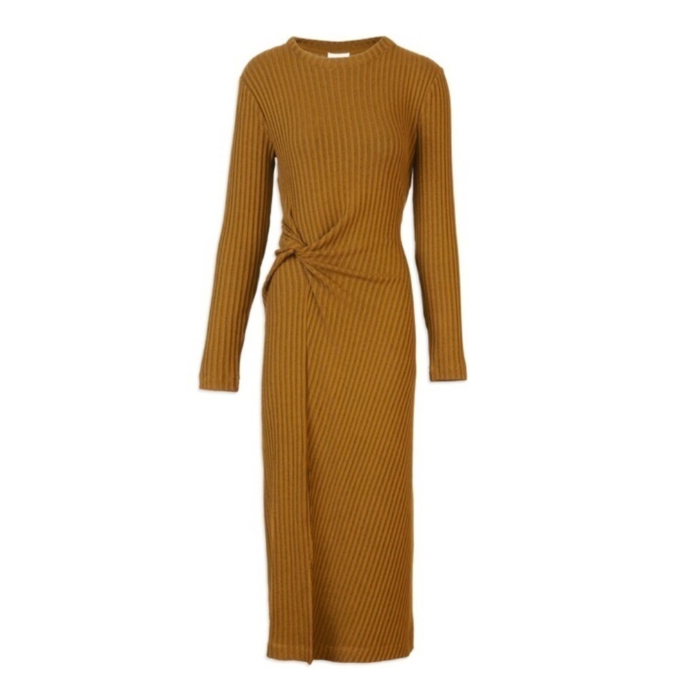 Tanya Taylor elana long sleeve ribbed dress